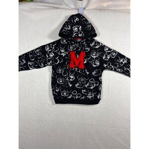 Disney Mickey Mouse Kids Hoodie 7-8 Years Black Red Graphic Print Made In China
